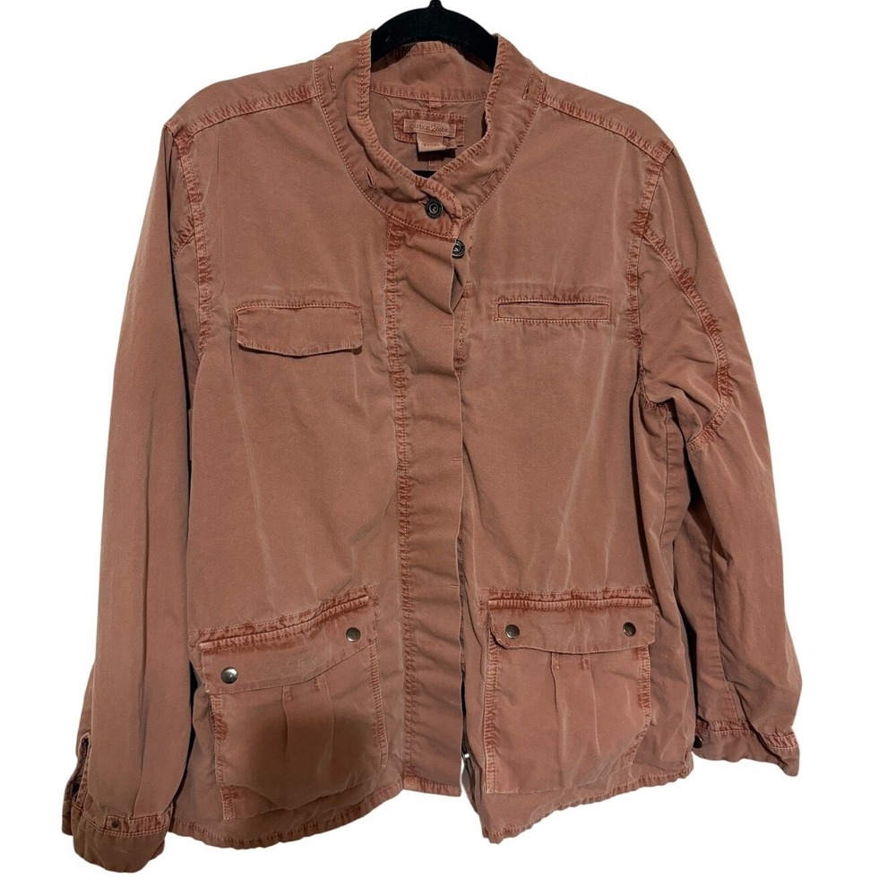 Carbon 2 Cobalt Women's Shirt Combat Jacket Distressed Rust/Peach XL Button Up